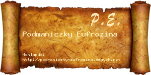 Podmaniczky Eufrozina névjegykártya